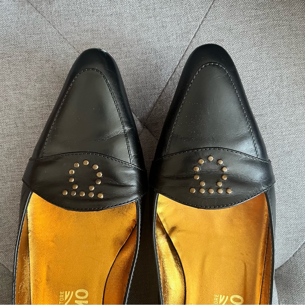 Salvatore Ferragamo Womens Nero Calf Alissa Black Loafers size 10B - Picture 8 of 12
